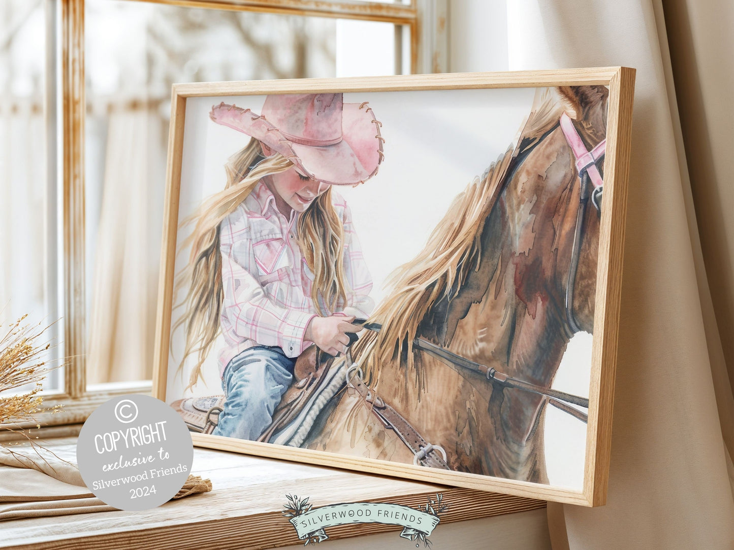 Cowgirl Nursery Print, Cowgirl Nursery Decor, Baby Girl Western Nursery Decor, Girls Horse Riding Equestrian Nursery Wall Art Digital Print