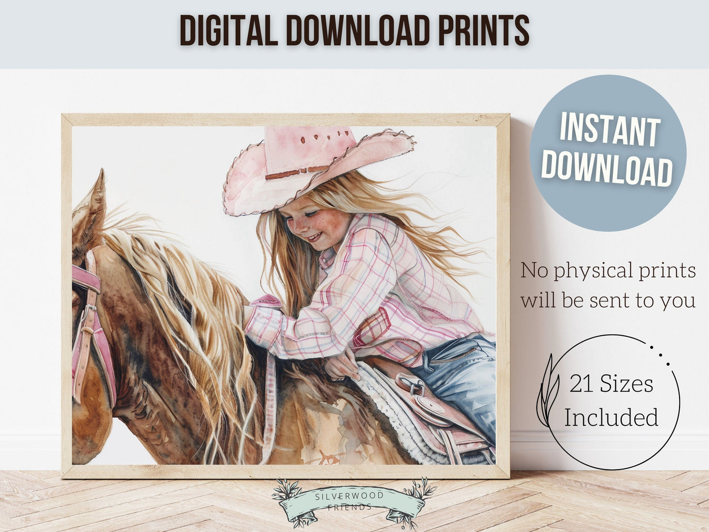 Cowgirl Nursery Print, Cowgirl Nursery Decor, Baby Girl Western Nursery Decor, Girls Horse Riding Equestrian Nursery Wall Art Digital Print