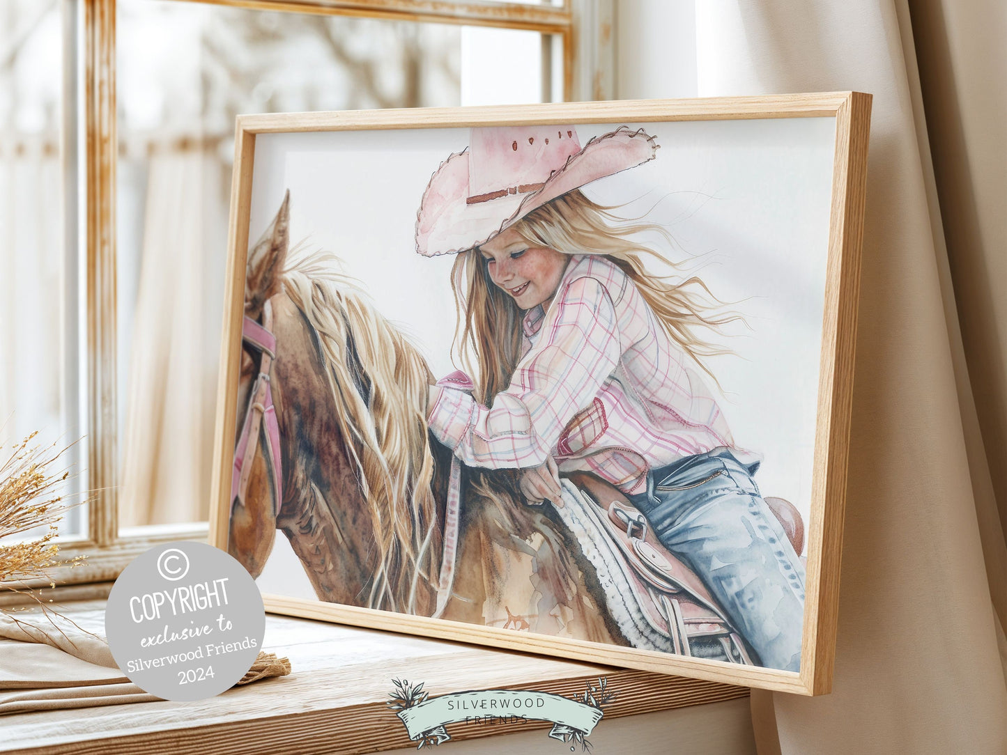 Cowgirl Nursery Print, Cowgirl Nursery Decor, Baby Girl Western Nursery Decor, Girls Horse Riding Equestrian Nursery Wall Art Digital Print