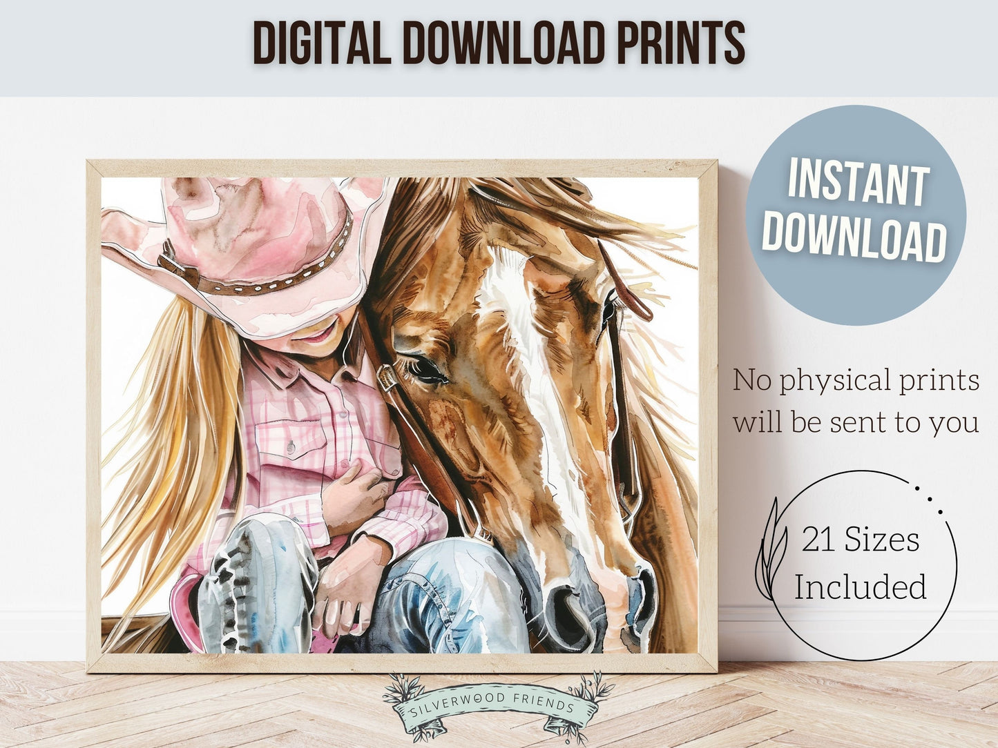Cowgirl Nursery Print, Cowgirl Nursery Decor, Baby Girl Western Nursery Decor, Girls Horse Riding Equestrian Nursery Wall Art Digital Print