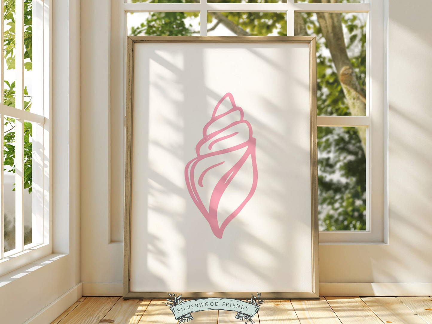 Seashell Coastal Prints, Beachy Wall Art, Pastel Ocean Nursery Print, Nautical Nursery Wall Art, Beach House Kids Room Decor Digital Prints