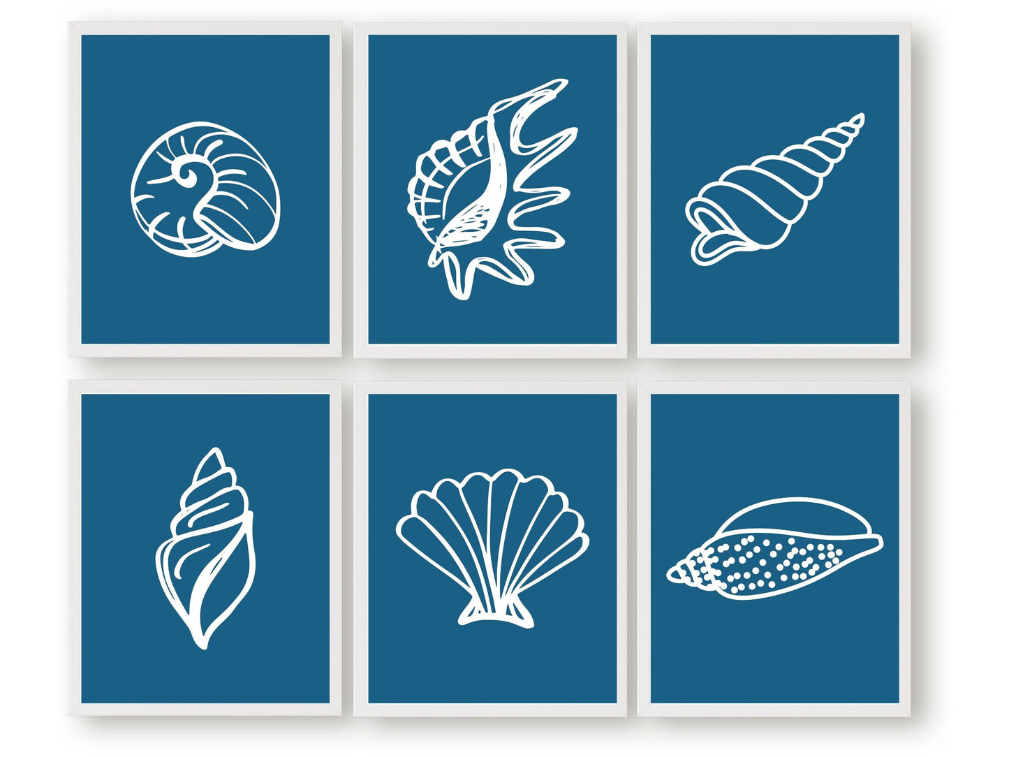 Seashell Coastal Prints, Beachy Wall Art, Under The Sea Nursery Print, Minimalist Nursery Wall Art Beach House Kids Room Decor Digital Print