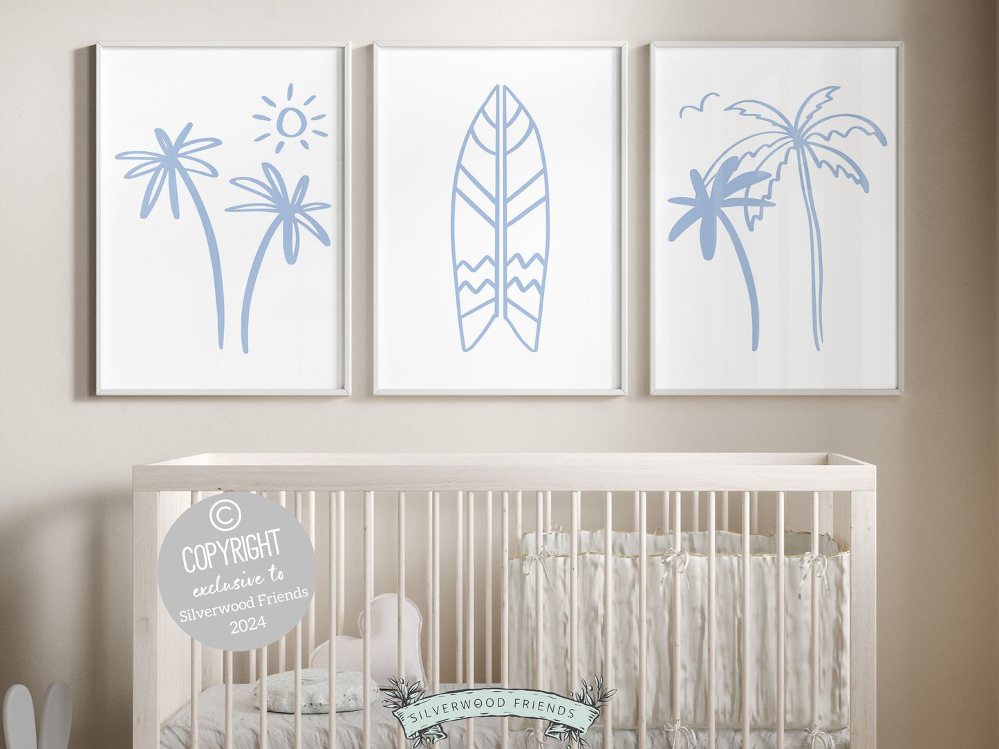 Surfboard Palm Tree Print, Beachy Surfboard Wall Art,Minimalist Surf Nursery Wall Art Beach House Kids Surfing Room Wall Decor Digital Print