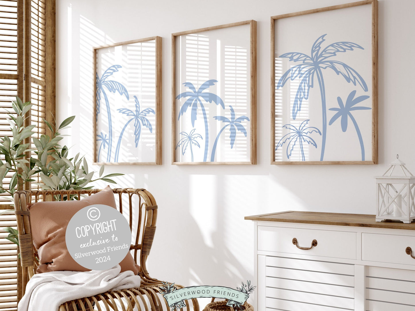 Palm Tree Print, Beachy Nursery Wall Art, Blue Surf Nursery Print Beach House Wall Decor, Kids Trendy Surfing Room Wall Decor Digital Print