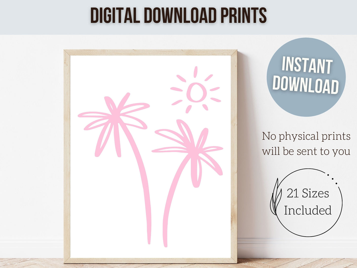 Pink Surfboard Palm Tree Print, Beachy Surfboard Wall Art, Girls Surf Nursery Wall Art, Girly Beach House Surfing Room Decor Digital Print