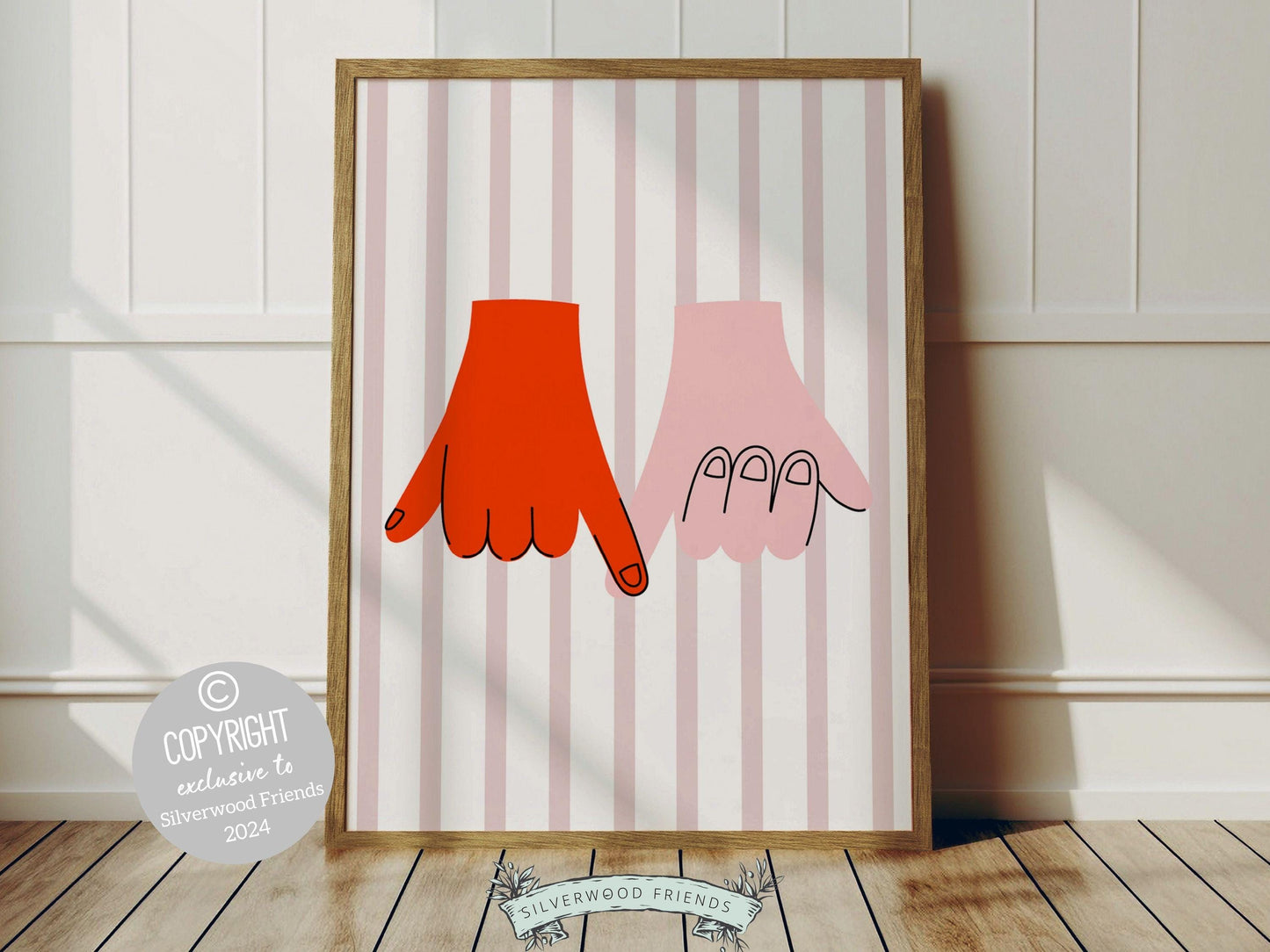 Pinky Promise Print, Romantic Wall Art, Cute Teen Room Wall Decor, Trendy College Dorm Room Wall Decor Preppy Teen Room Poster Digital Print