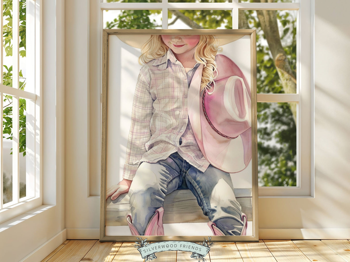 Cowgirl Nursery Print, Cowgirl Nursery Decor, Baby Girl Western Nursery Decor, Girl Horse Riding Picture, Little Girl Bedroom Digital Print