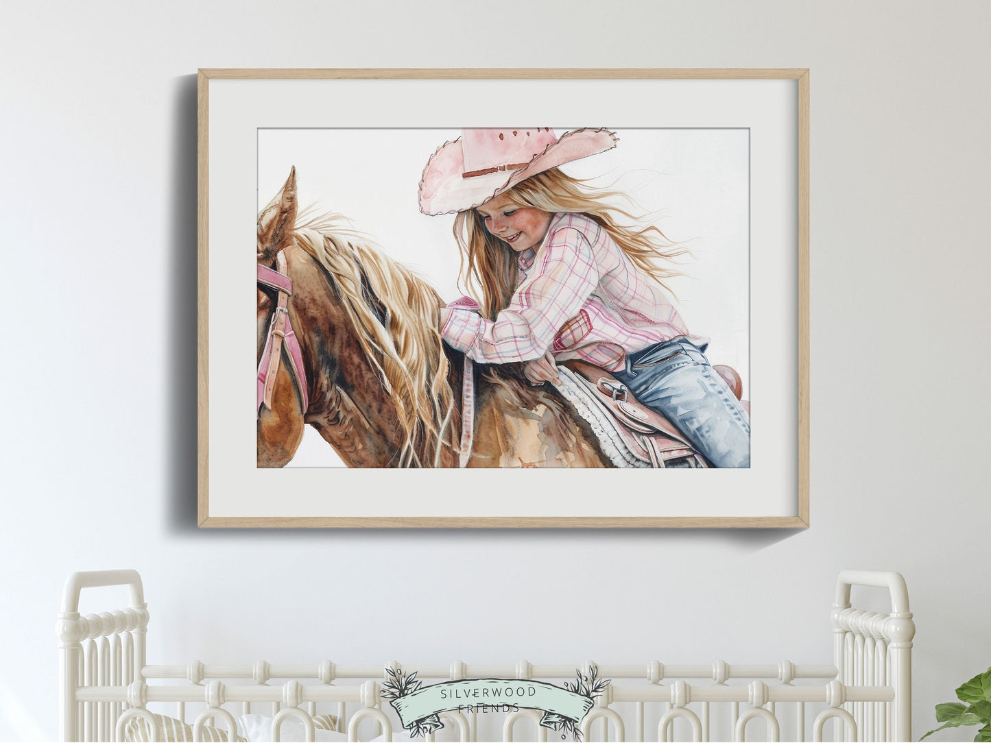 Cowgirl Nursery Print, Cowgirl Nursery Decor, Baby Girl Western Nursery Decor, Girls Horse Riding Equestrian Nursery Wall Art Digital Print