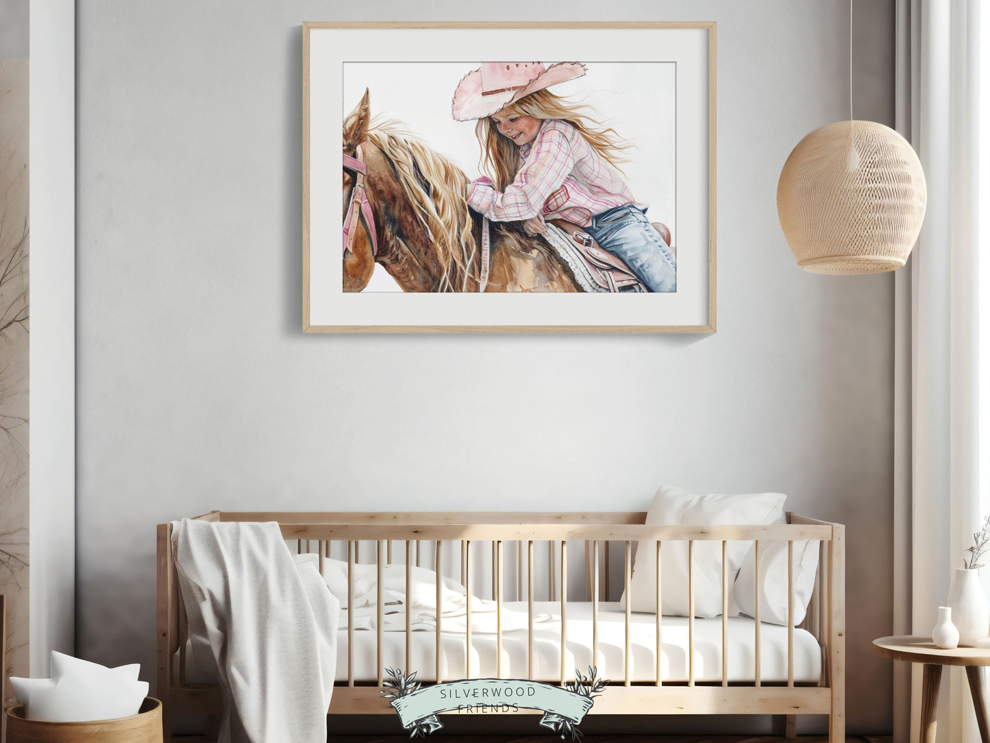 Cowgirl Nursery Print, Cowgirl Nursery Decor, Baby Girl Western Nursery Decor, Girls Horse Riding Equestrian Nursery Wall Art Digital Print