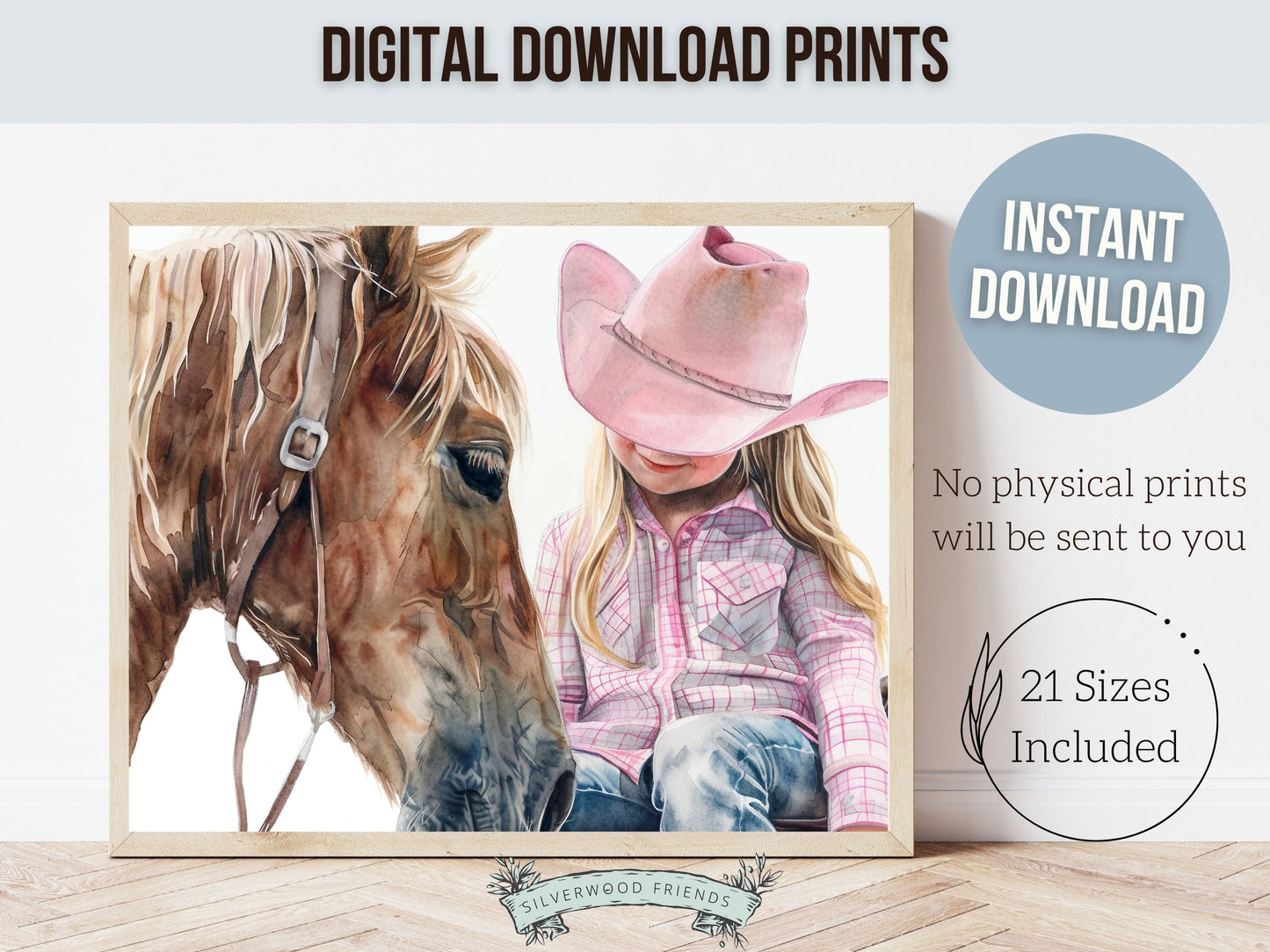 Cowgirl Nursery Print, Cowgirl Nursery Decor, Baby Girl Western Nursery Decor, Girls Horse Riding Equestrian Nursery Wall Art Digital Print