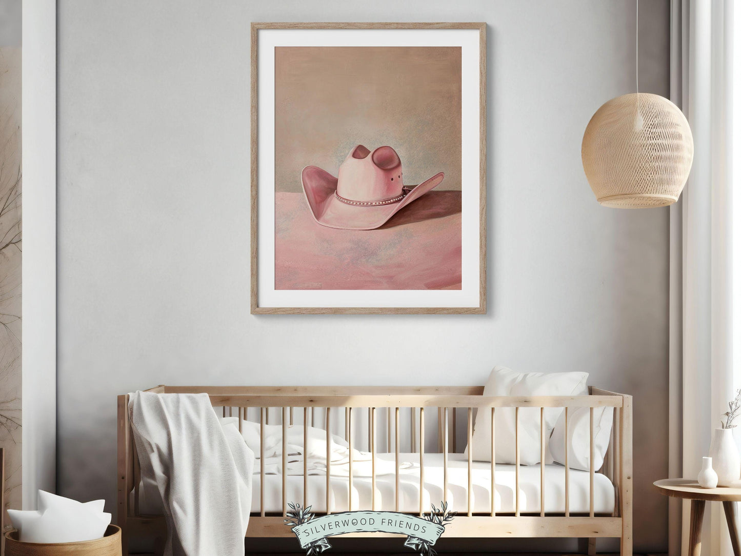 Pink Cowgirl Hat Print, Coastal Cowgirl Print, Country Western Decor, Trendy Dorm Room Wall Decor Preppy Teen Girl Room Poster Digital Print