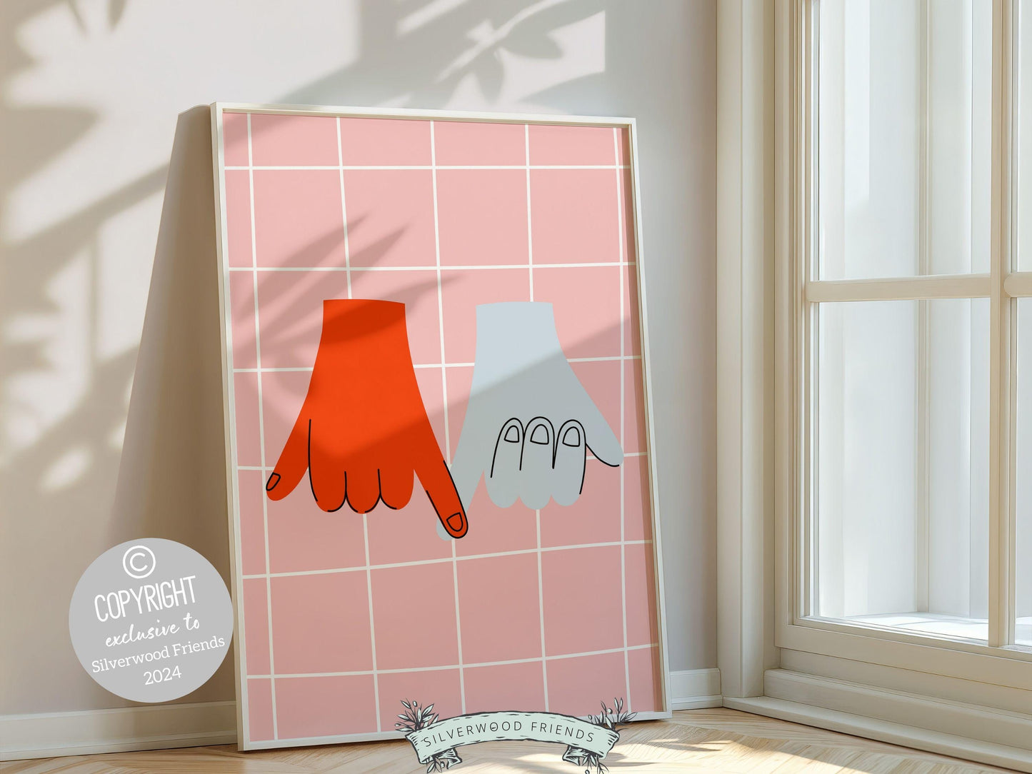 Trendy Pinky Promise Print, Cute Teen Room Wall Decor, Preppy Minimalist College Dorm Room Wall Decor, Coconut Girl Aesthetic Digital Print