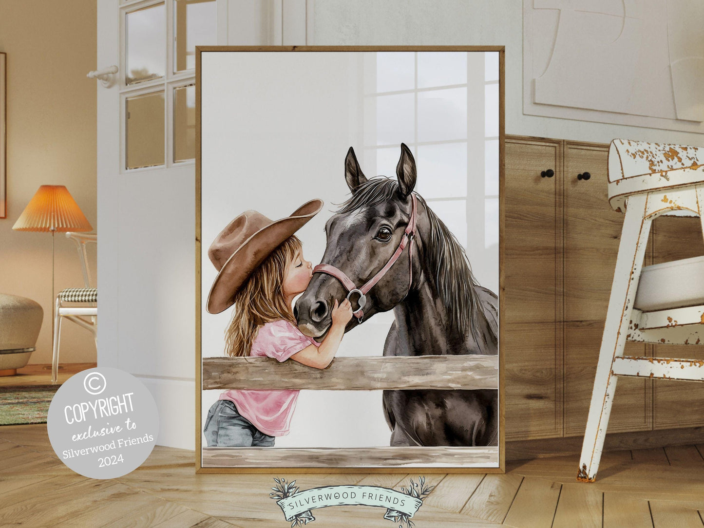 Cowgirl Horse Nursery Print, Cowgirl Nursery Decor, Baby Girl Western Nursery Decor, Horse Bedroom Picture, Girls Horse Room Digital Print