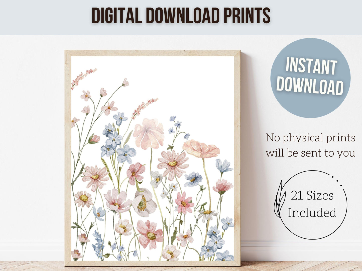 Wildflower Nursery Wall Art, Wildflower Nursery Decor, Wildflower Nursery Prints, Baby Girl Floral Nursery Prints, Wild Flower Digital Print