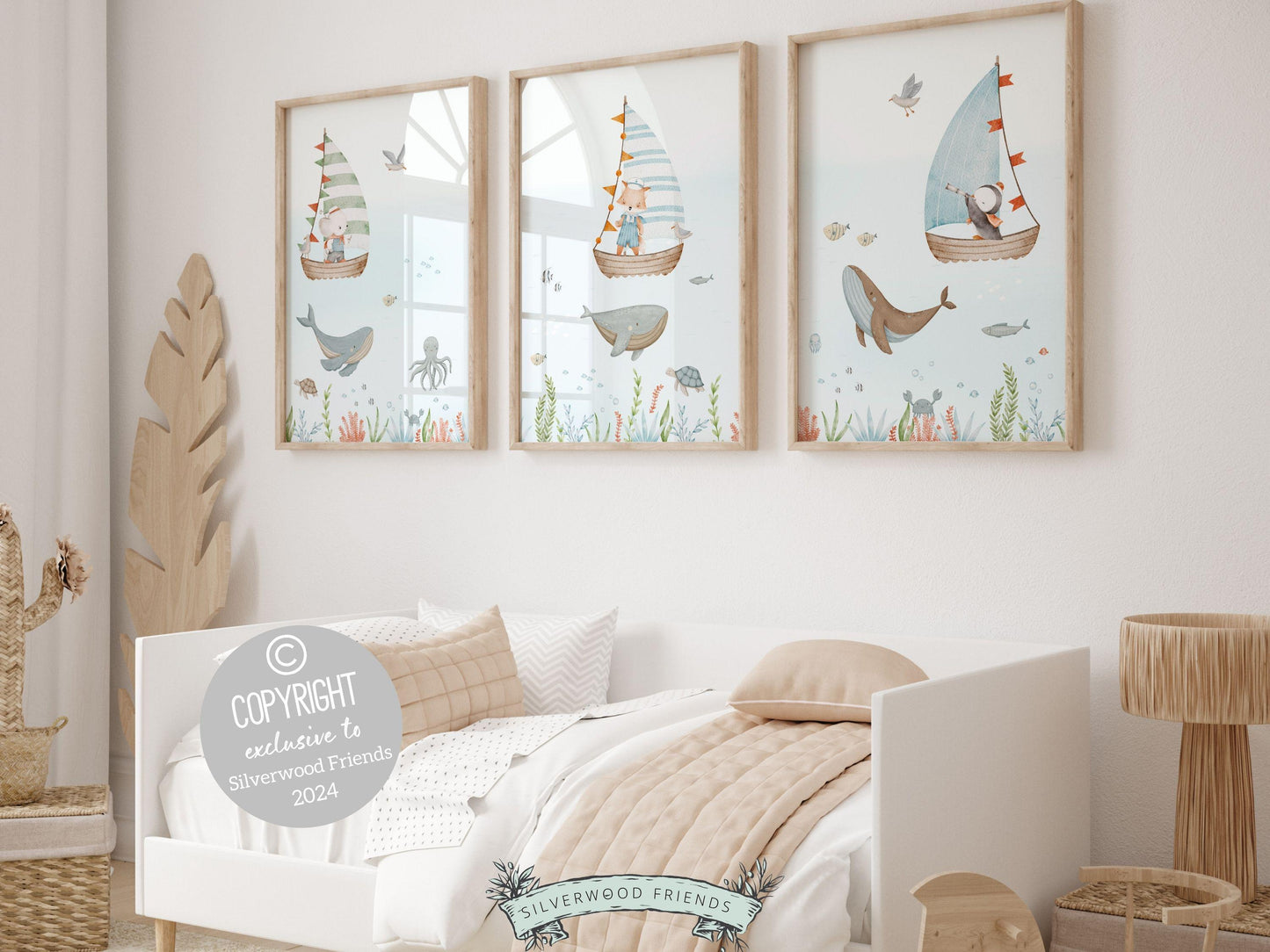 Our Set of 3 Ocean Nursery Prints will spark their imagination and is the perfect addition to your nautical nursery decor or ocean theme nursery. Our digital prints also make a unique under the sea baby shower gift that will be treasured!