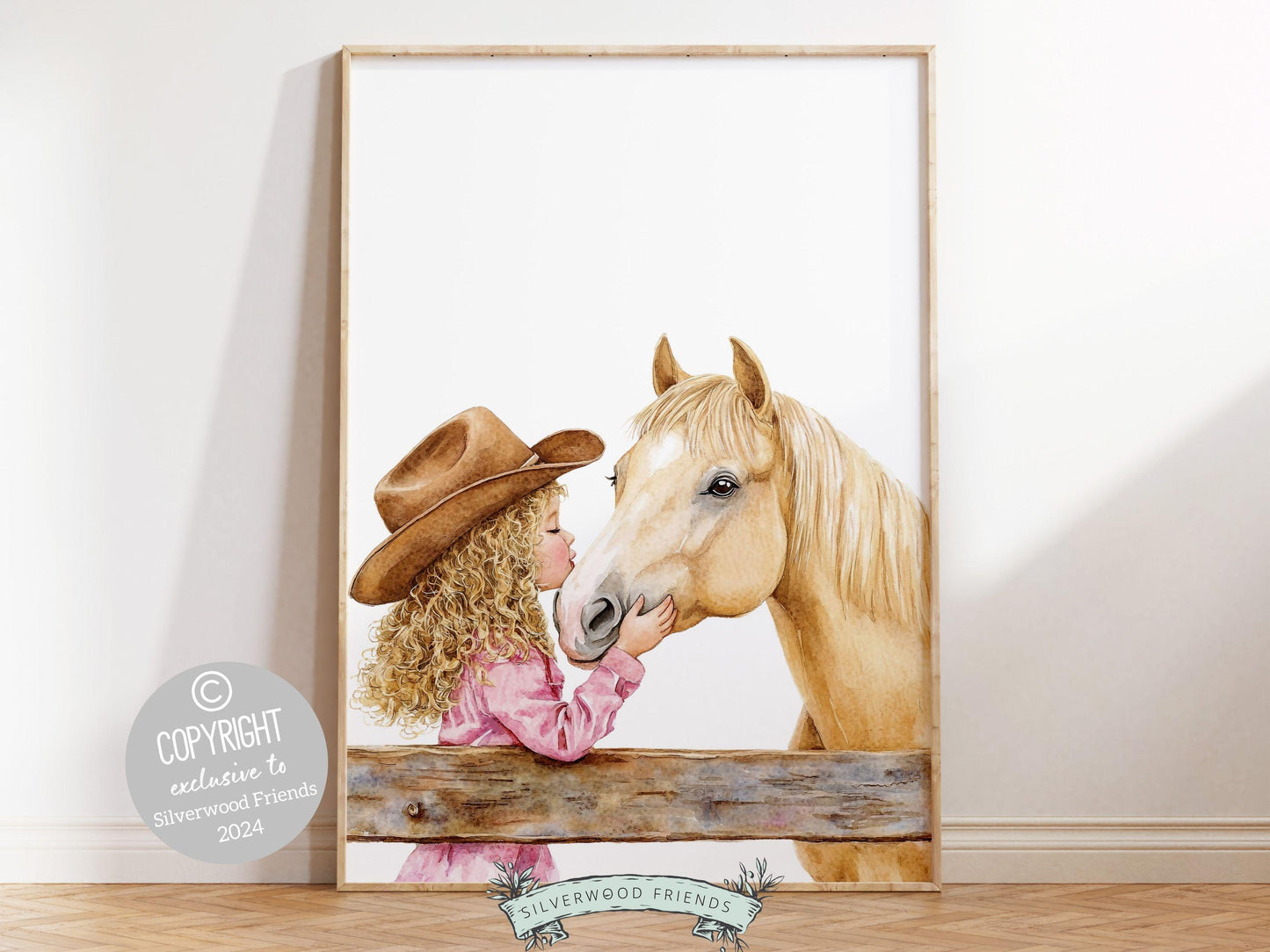 Horse Print, Cowgirl Nursery Print, Cowgirl Nursery Decor, Baby Girl Western Nursery Decor, Girls Room Pink Horse Wall Art Digital Print