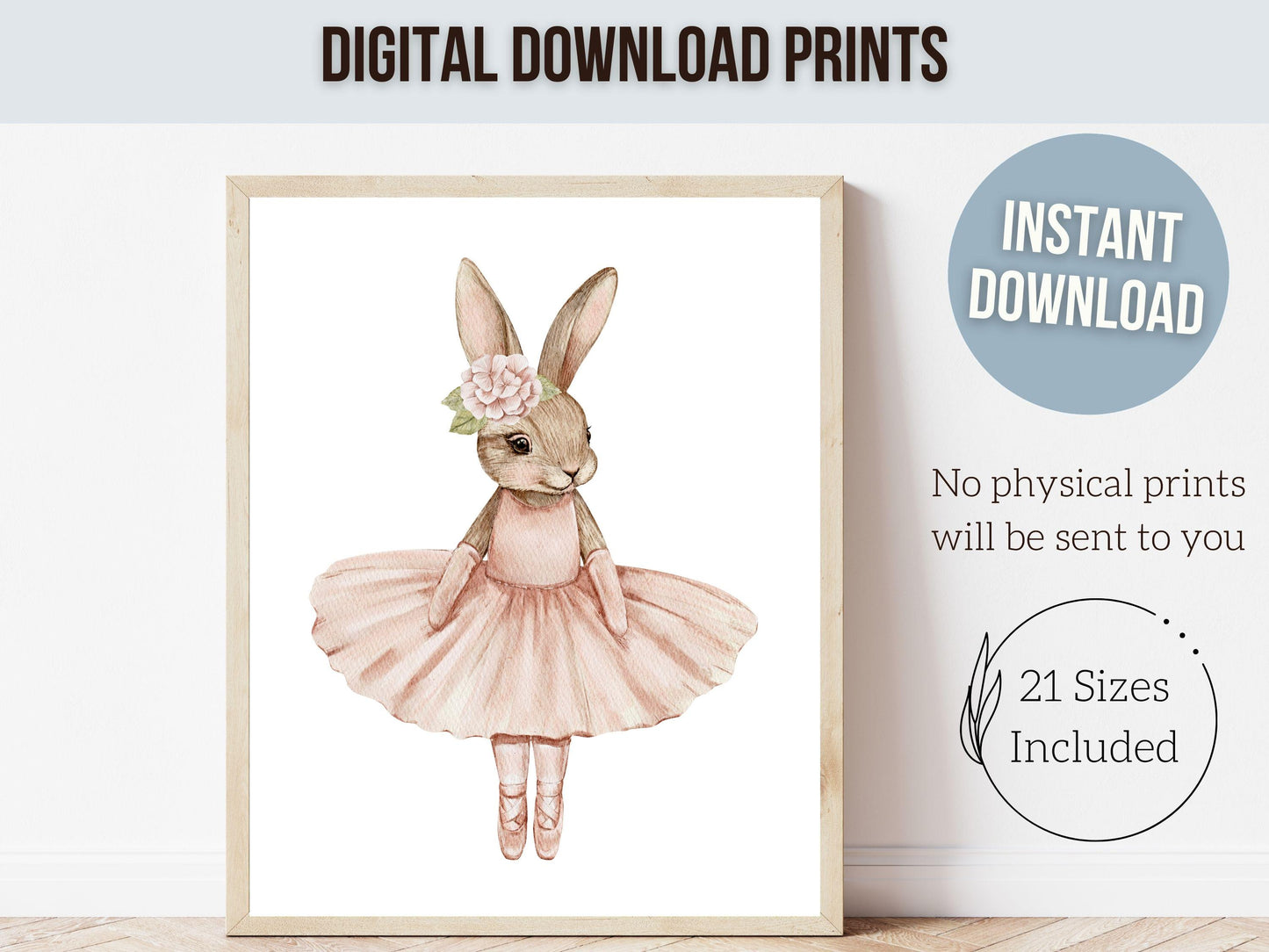 Ballerina Nursery Prints, Girls Pink Ballerina Bunny Nursery Decor, Ballerina Poster Nursery Wall Art, Ballet Bedroom Decor Digital Prints