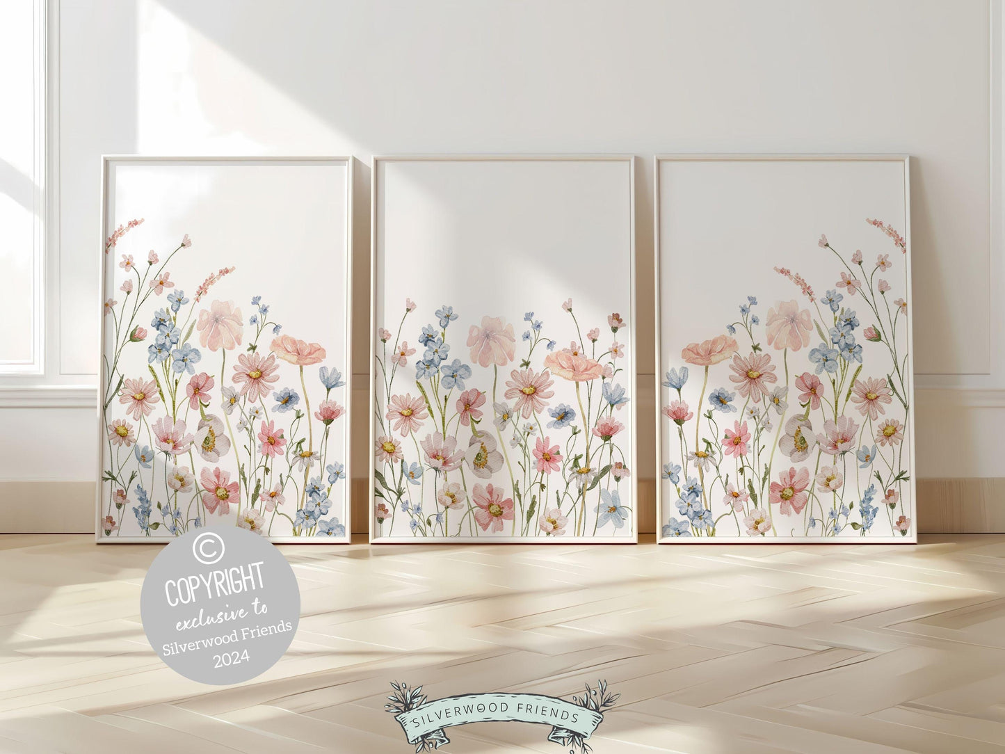 Wildflower Nursery Wall Art, Wildflower Nursery Decor, Wildflower Nursery Prints, Baby Girl Floral Nursery Prints, Wild Flower Digital Print