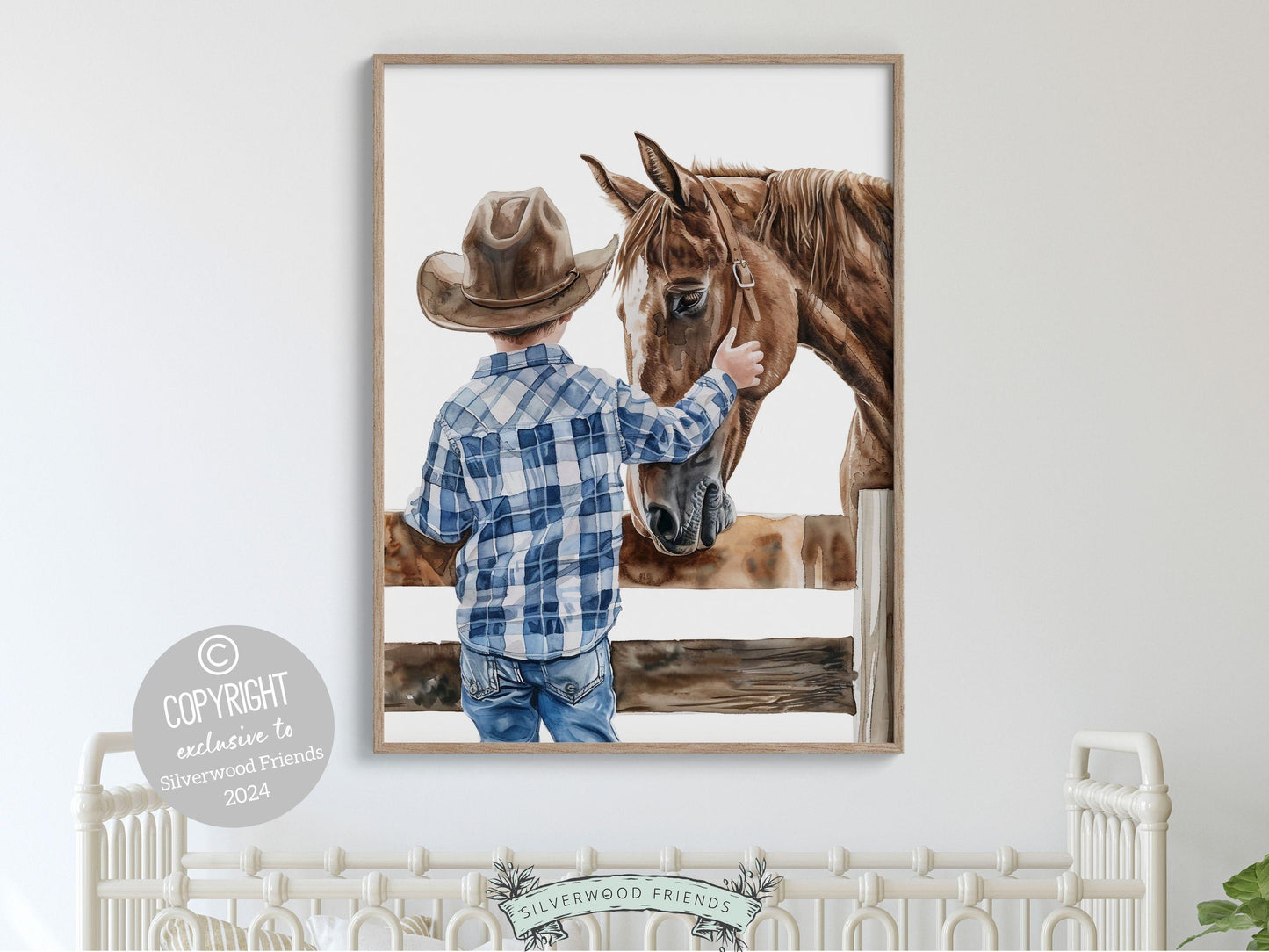 Cowboy Nursery Print, Cowboy Nursery Decor, Baby Boy Western Nursery Decor,Little Boy Cowboy Hat Horse Riding Nursery Wall Art Digital Print