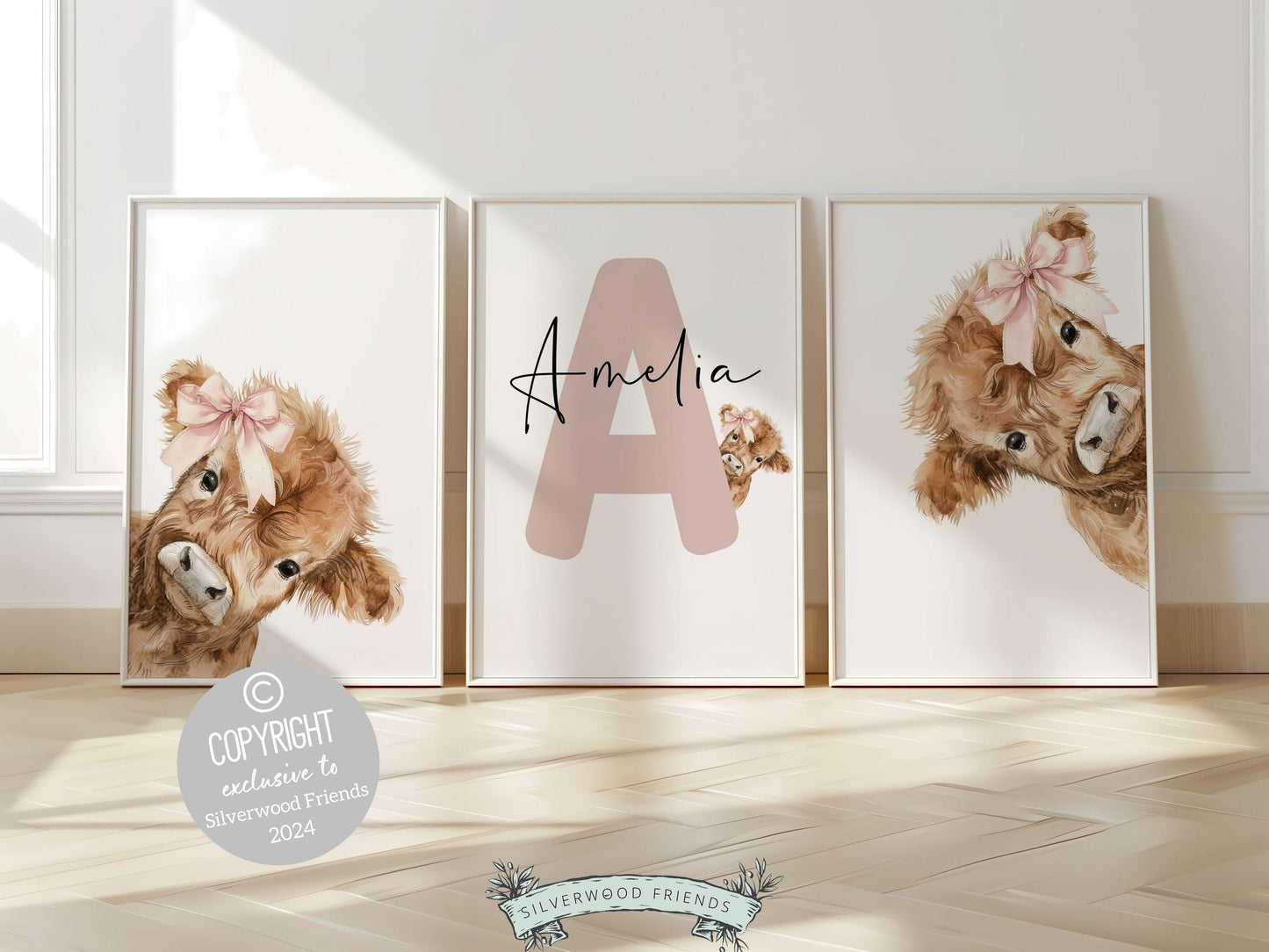 Peeking Highland Cow Nursery Print, Highland Cow Nursery Decor, Highland Cow Gift Kids Farm Bedroom Wall Decor, Watercolor Cow Digital Print