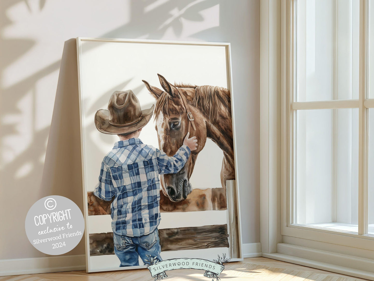 Cowboy Nursery Print, Cowboy Nursery Decor, Baby Boy Western Nursery Decor,Little Boy Cowboy Hat Horse Riding Nursery Wall Art Digital Print