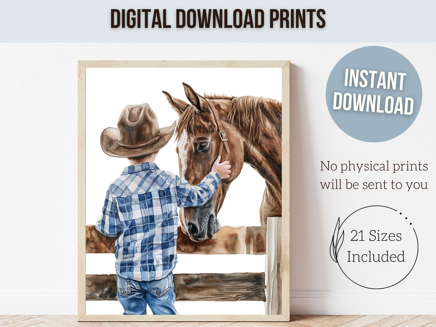 Cowboy Nursery Print, Cowboy Nursery Decor, Baby Boy Western Nursery Decor,Little Boy Cowboy Hat Horse Riding Nursery Wall Art Digital Print