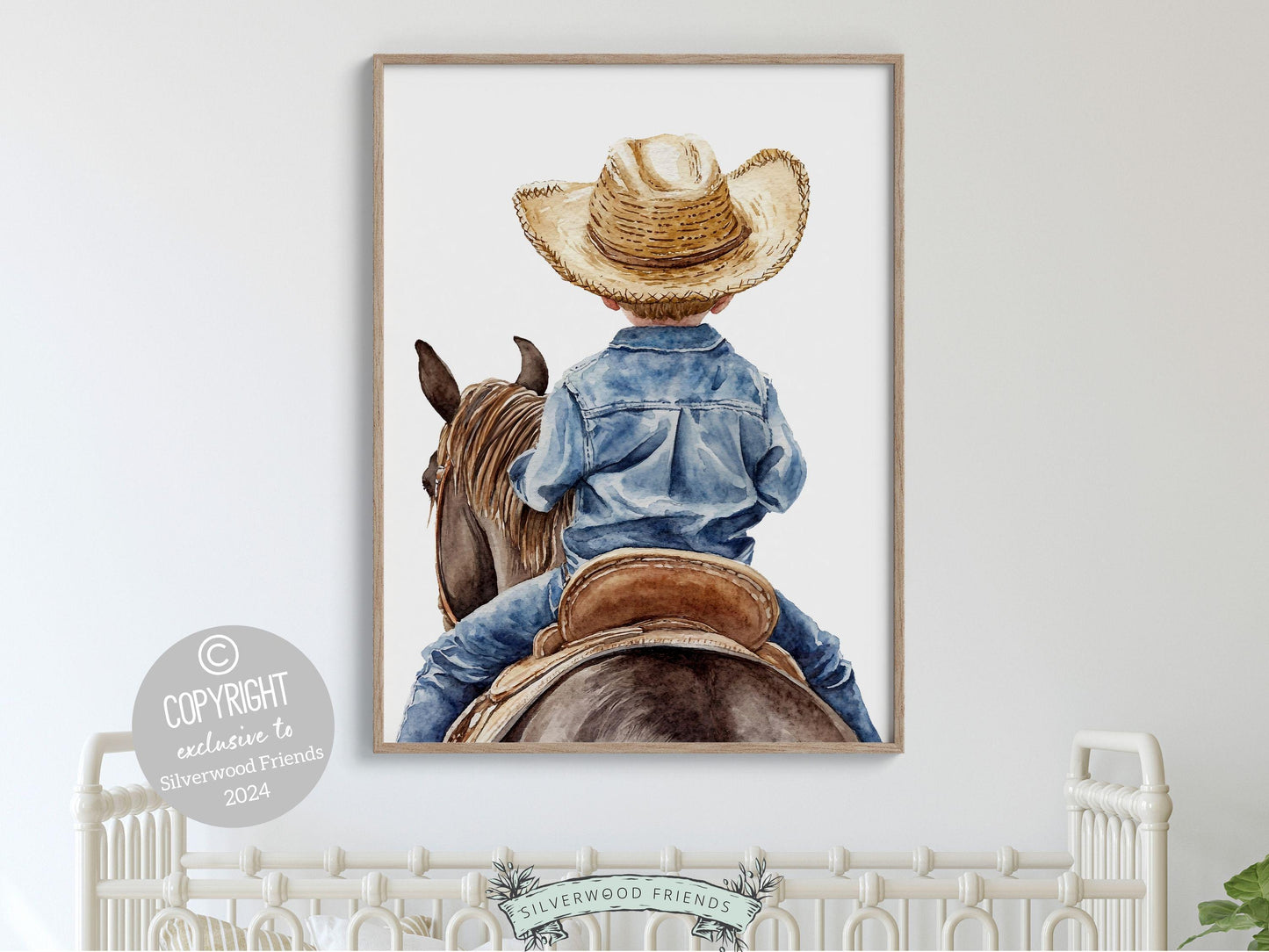 Cowboy Nursery Print, Cowboy Nursery Decor, Baby Boy Western Nursery Decor,Little Boy Cowboy Hat Horse Riding Nursery Wall Art Digital Print