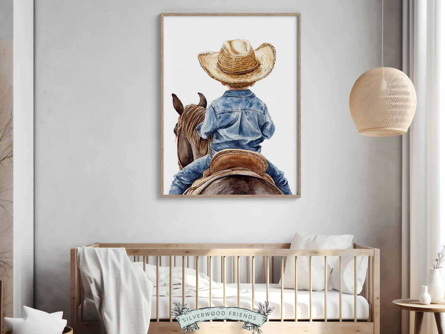 Cowboy Nursery Print, Cowboy Nursery Decor, Baby Boy Western Nursery Decor,Little Boy Cowboy Hat Horse Riding Nursery Wall Art Digital Print