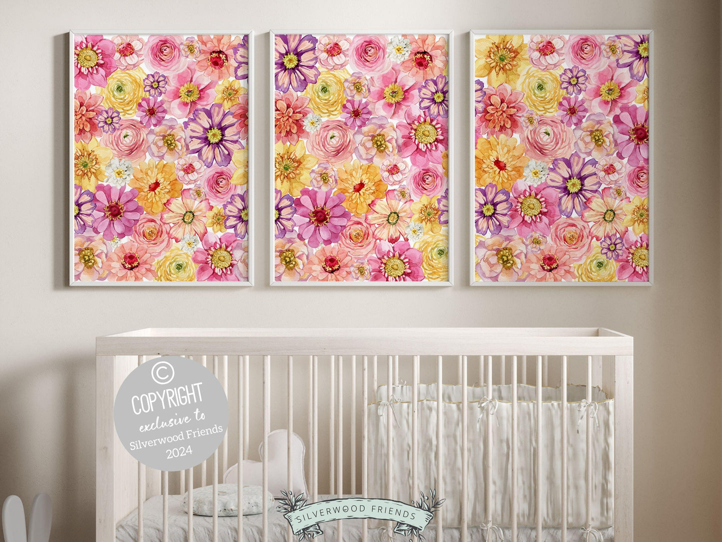 Wildflower Nursery Prints,Wildflower Nursery Decor,Wild Flower Nursery Wall Decor,Baby Girl Floral Wildflower Nursery Wall Art Digital Print