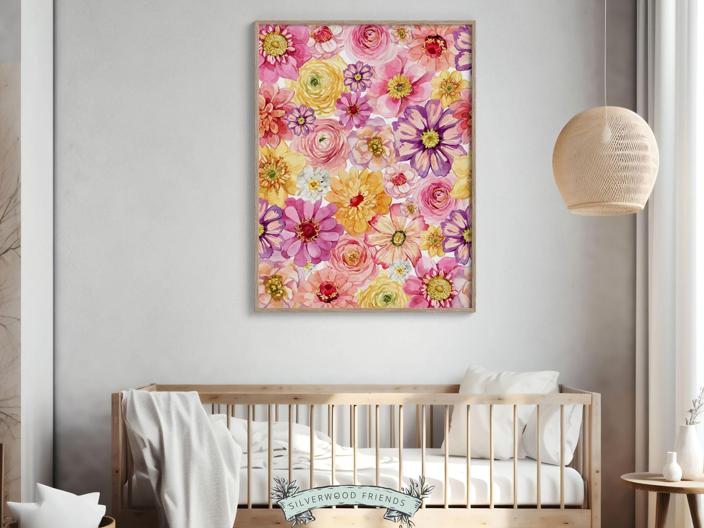 Wildflower Nursery Print,Wildflower Nursery Decor,Wild Flower Nursery Wall Decor,Baby Girl Floral Wildflower Nursery Wall Art Digital Print