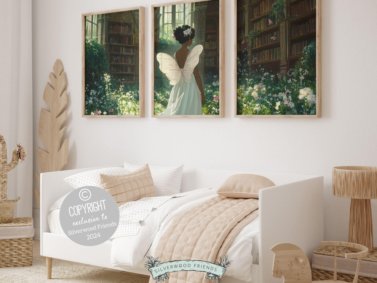 Black Girl Fairy Prints, African American Fairy Ballerina Nursery Wall Art Decor, Black Girl Fairytale Reading Nook Wall Decor Digital Print