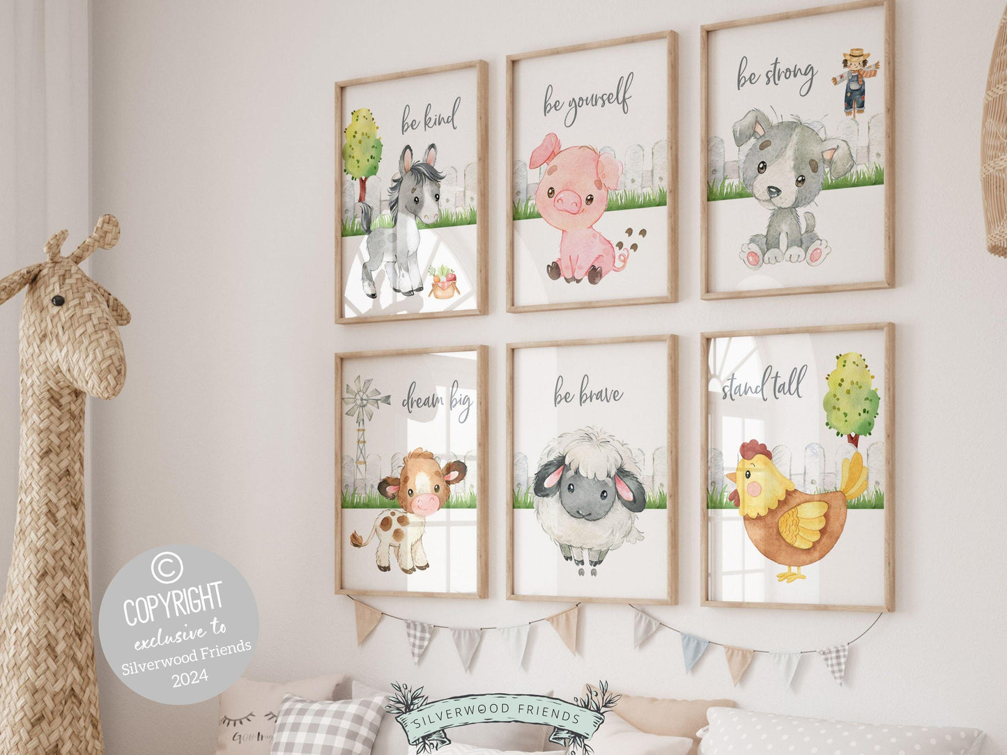 Baby Farm Nursery Prints, Baby Farm Animal Nursery Posters, Farmyard Nursery Wall Art, Barn Baby Shower Gift, Barnyard Animals Digital Print