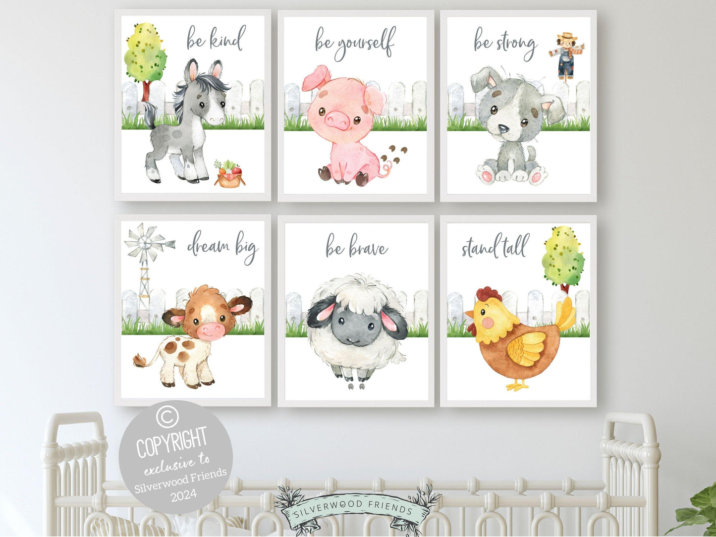 Baby Farm Nursery Prints, Baby Farm Animal Nursery Posters, Farmyard Nursery Wall Art, Barn Baby Shower Gift, Barnyard Animals Digital Print