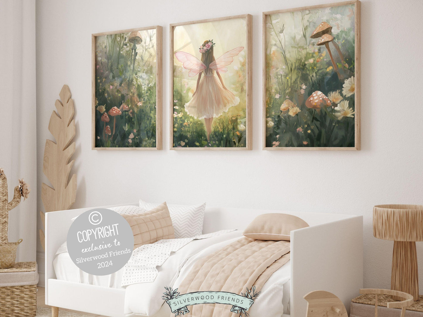 Fairy Nursery Prints, Fairy Ballerina Nursery Decor, Woodland Nursery Wall Art Baby Girl Fairytale Princess Nursery Wall Decor Digital Print