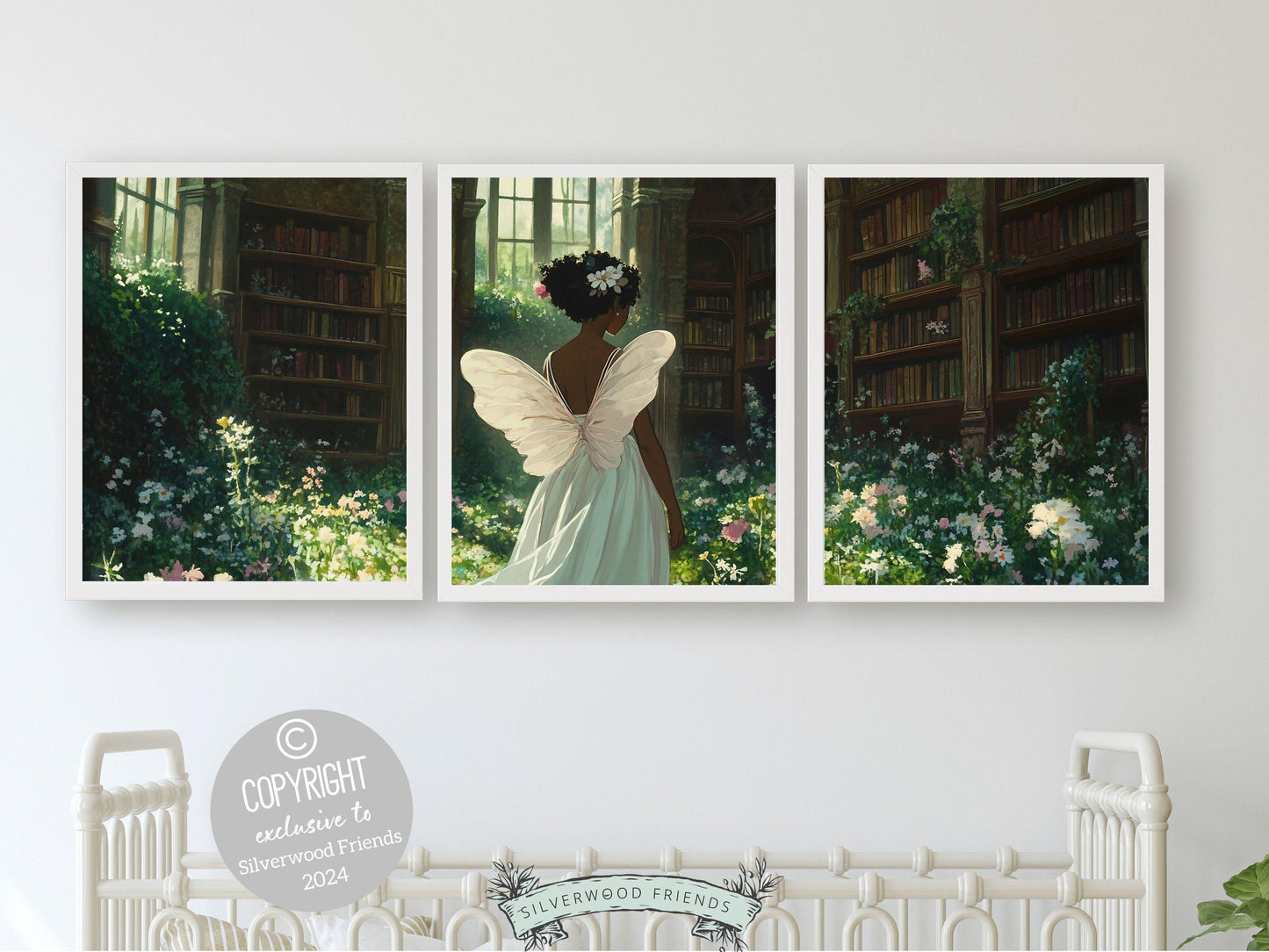 Black Girl Fairy Prints, African American Fairy Ballerina Nursery Wall Art Decor, Black Girl Fairytale Reading Nook Wall Decor Digital Print