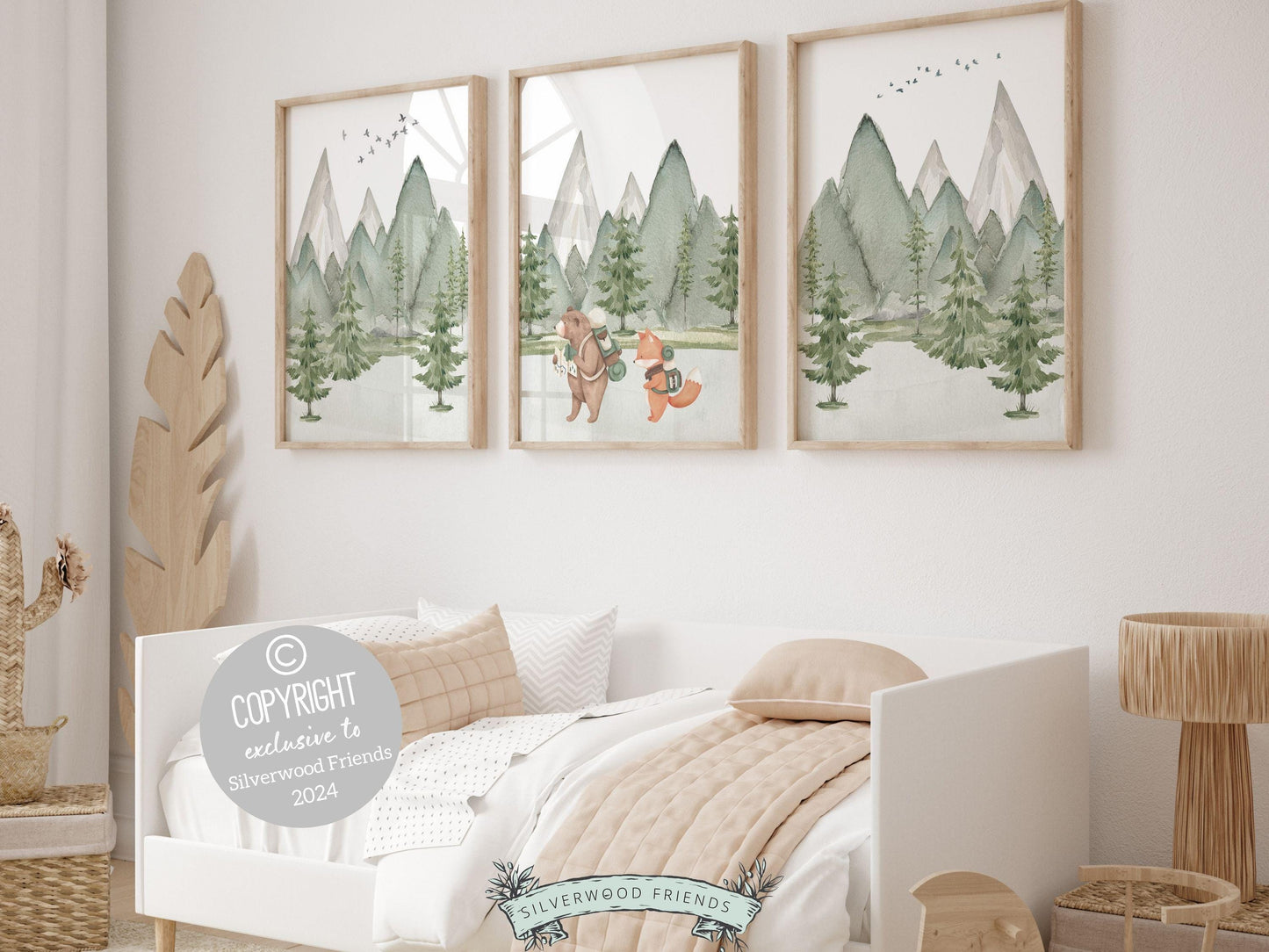 Hiking Camping Nursery Prints, Forest Bear Nursery Decor, Bear Nursery Print Green Mountain Adventure Wall Art Baby Room Decor Digital Print