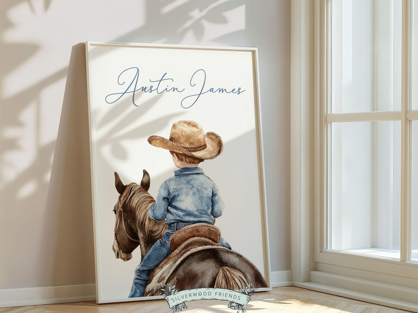 Cowboy Nursery Print, Cowboy Nursery Decor, Baby Boys Western Nursery Decor, Little Boy Cowboy Horse Riding Nursery Wall Art Digital Print