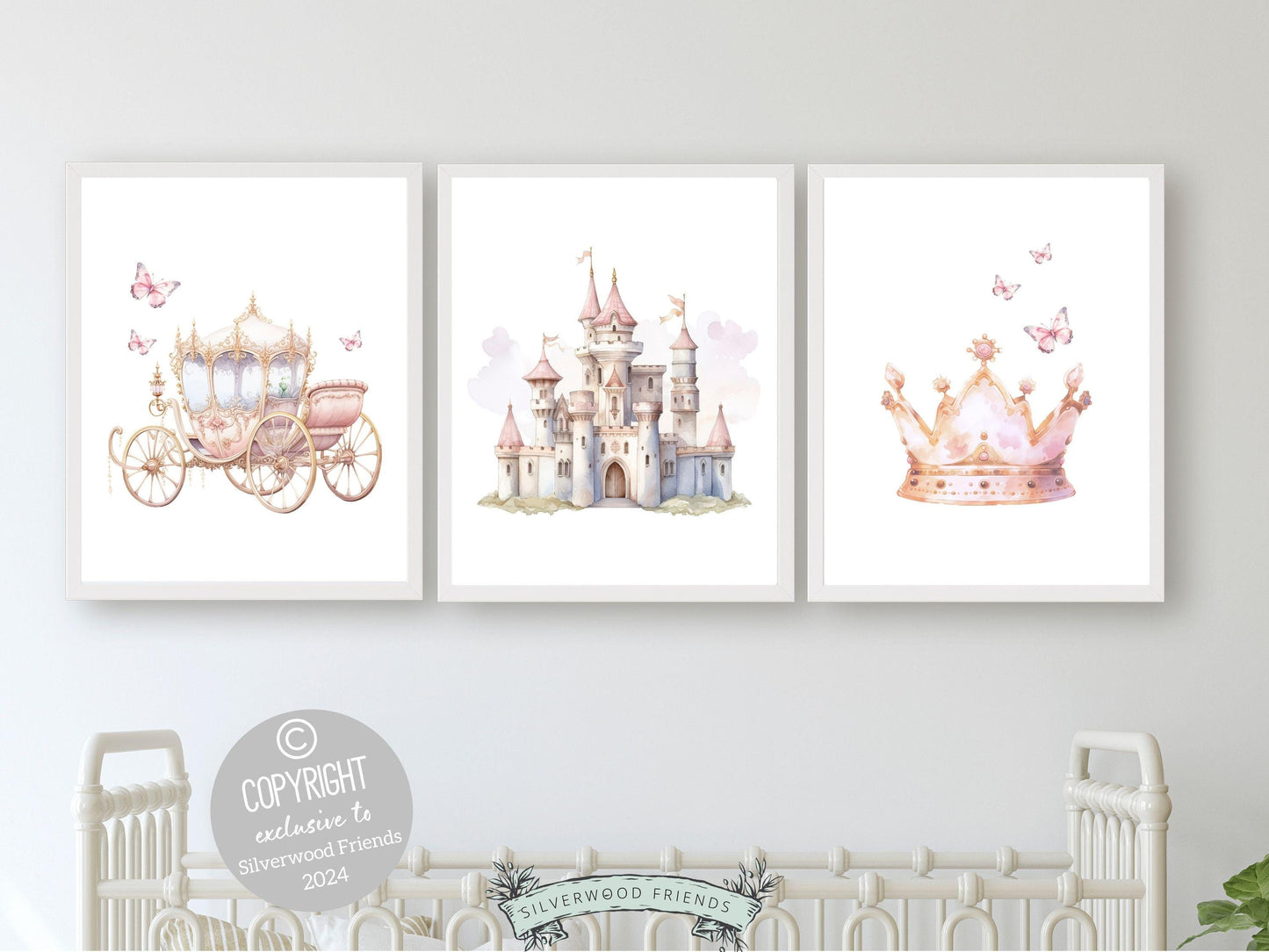 Princess Wall Art, Baby Girl Princess Nursery Prints, Fairy Princess Nursery Decor Posters, Girls Fairytale Bedroom Wall Decor Digital Print