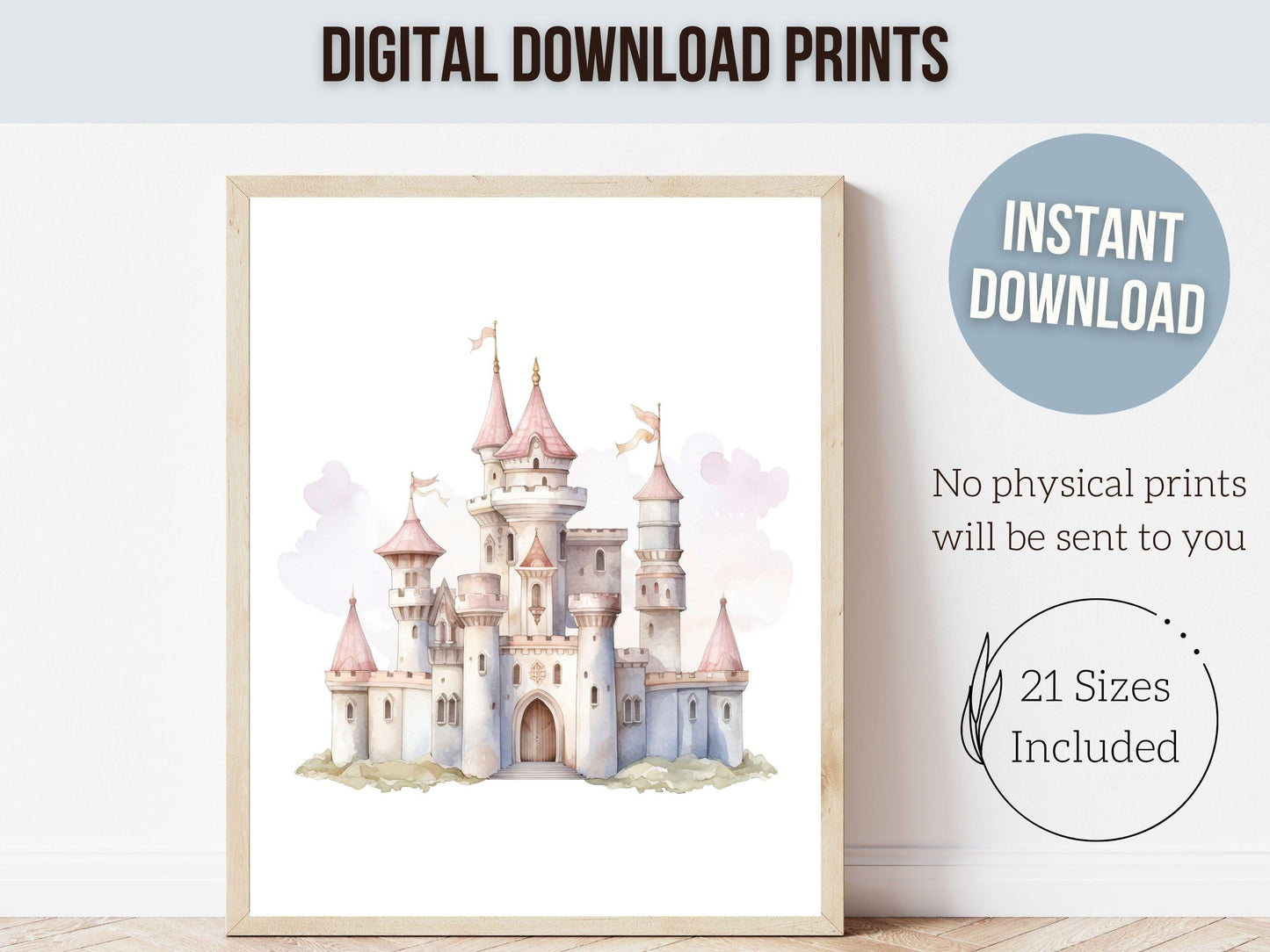 Princess Wall Art, Baby Girl Princess Nursery Prints, Fairy Princess Nursery Decor Posters, Girls Fairytale Bedroom Wall Decor Digital Print