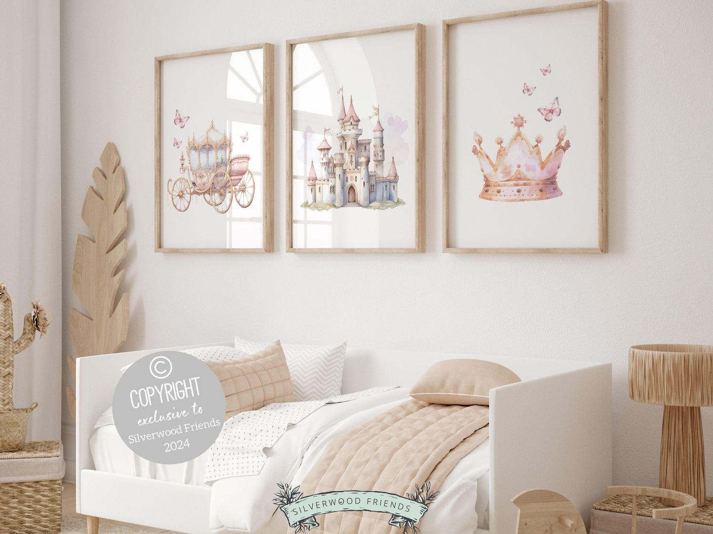Princess Wall Art, Baby Girl Princess Nursery Prints, Fairy Princess Nursery Decor Posters, Girls Fairytale Bedroom Wall Decor Digital Print