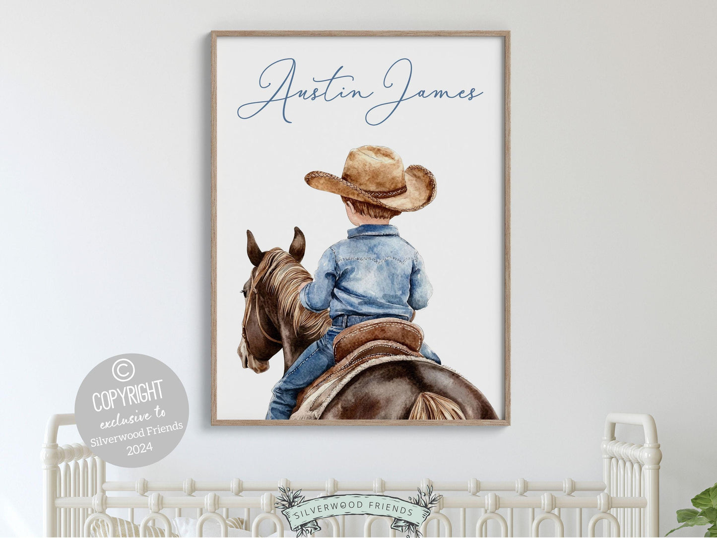 Cowboy Nursery Print, Cowboy Nursery Decor, Baby Boys Western Nursery Decor, Little Boy Cowboy Horse Riding Nursery Wall Art Digital Print