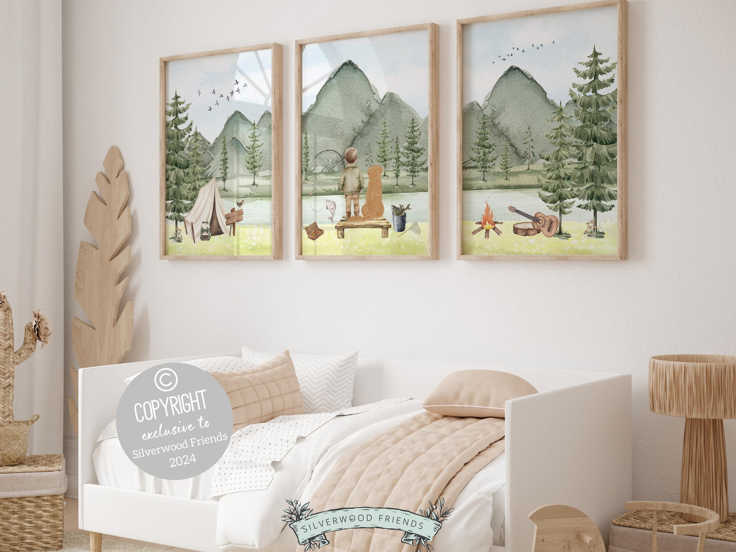 Fishing Nursery Wall Art, Boys Woodland Camping Fishing Nursery Decor, Fish Print,Boys Gone Fishing Adventure Mountain Nursery Digital Print