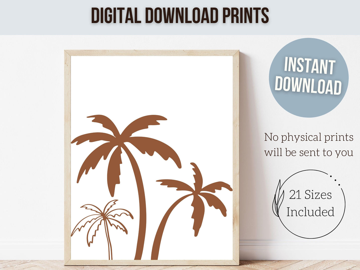 Palm Tree Print, Beachy Nursery Wall Art, Neutral Nursery Surf Print Beach House Wall Decor, Kids Trendy Surf Room Wall Decor Digital Print