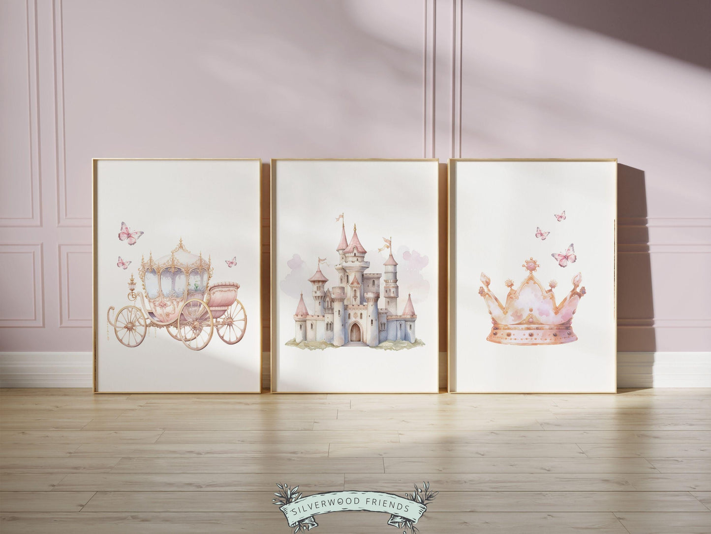 Princess Wall Art, Baby Girl Princess Nursery Prints, Fairy Princess Nursery Decor Posters, Girls Fairytale Bedroom Wall Decor Digital Print