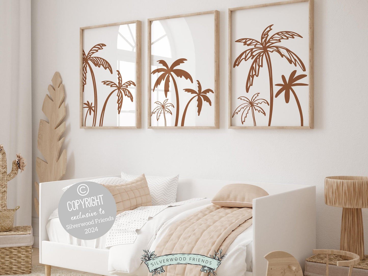 Enhance your decor with our versatile Set of 3 Palm Tree Prints featuring minimalist neutral palm trees, ideal for your beach house or kids coastal room wall decor. Our charming prints also make a thoughtful and unique beachy baby shower gift