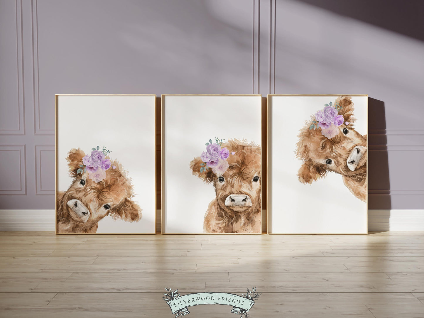 Peeking Highland Cow Nursery Print, Highland Cow Nursery Decor, Highland Cow Gift Kids Farm Bedroom Wall Decor, Watercolor Cow Digital Print
