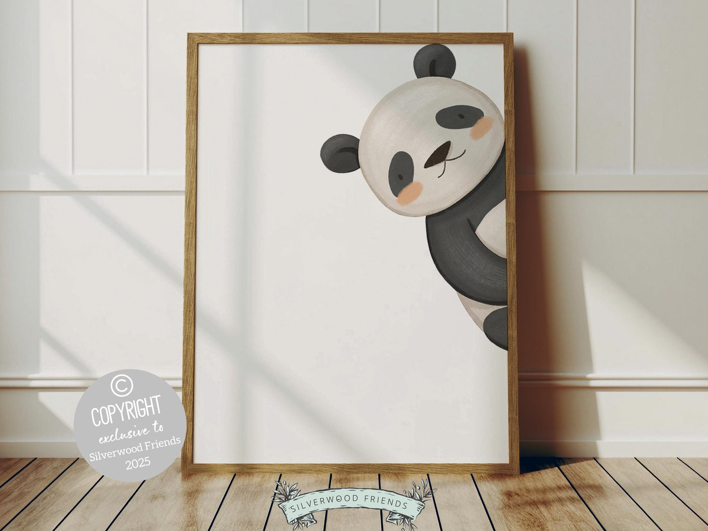 Peeking Panda Bear Nursery Prints, Safari Jungle Animal Nursery Decor, Boys Toddler Room Nursery Wall Art, Bear Nursery Decor Digital Print