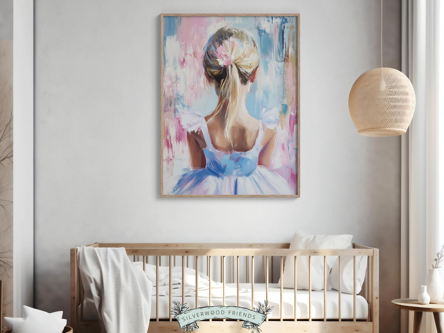 Pastel Ballet Print, Ballerina Nursery Decor, Blush Pink Baby Girl Nursery Wall Art, Fairy Ballet Princess Nursery Wall Art Digital Print