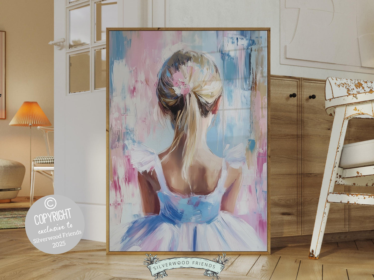 Pastel Ballet Print, Ballerina Nursery Decor, Blush Pink Baby Girl Nursery Wall Art, Fairy Ballet Princess Nursery Wall Art Digital Print