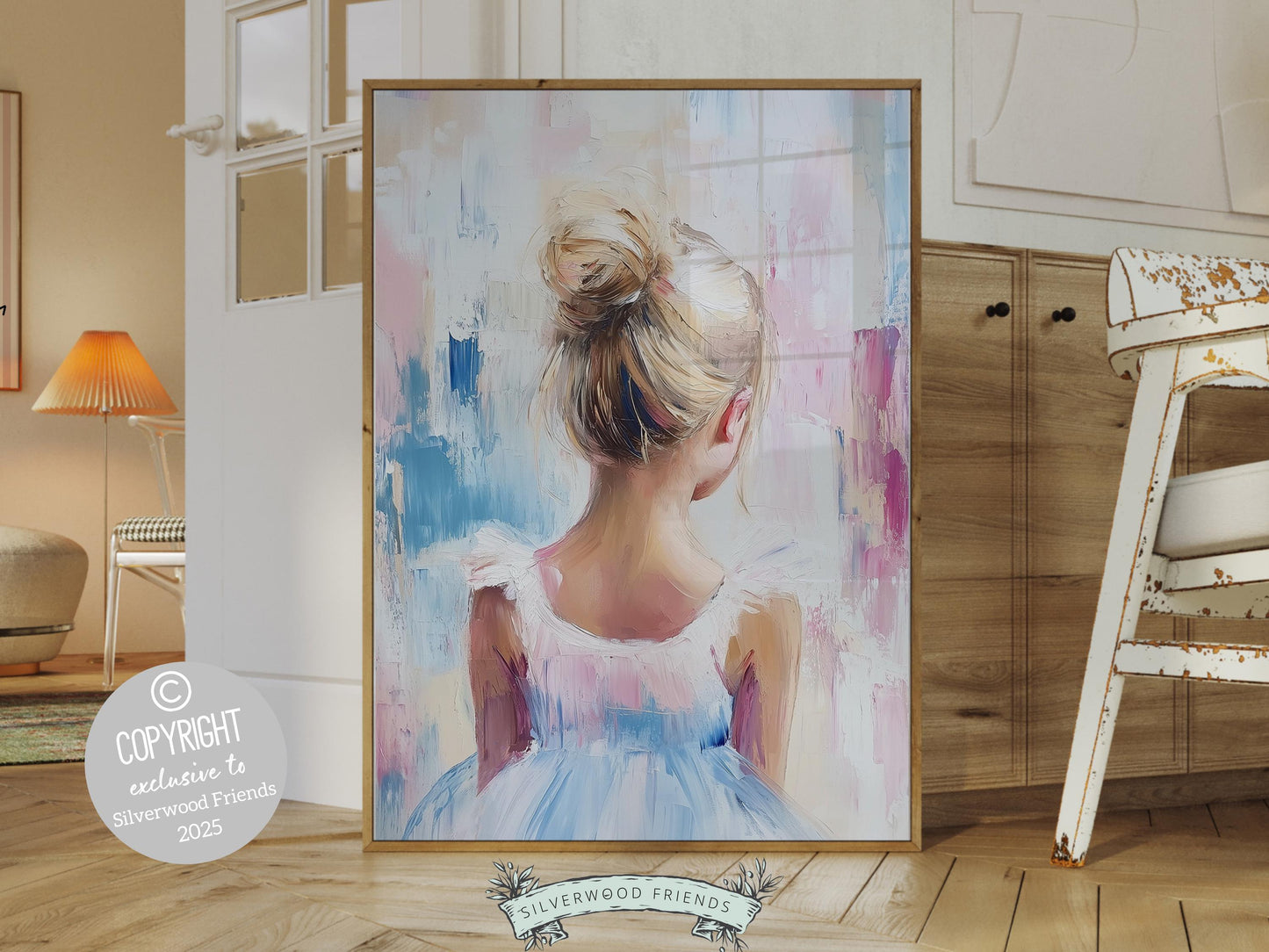 Pastel Ballet Print, Ballerina Nursery Decor, Blush Pink Baby Girl Nursery Wall Art, Fairy Ballet Princess Nursery Wall Art Digital Print